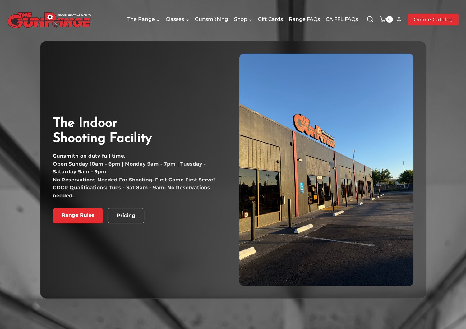 A Coriolis FFL ecommerce site in progress. The Gun Range.
